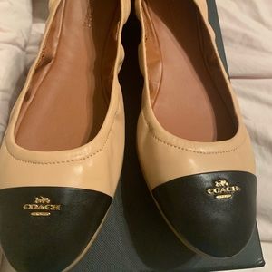 Coach Flats-Nude/Black